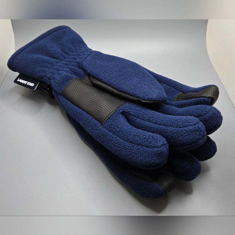 Lands' End Gloves Sz M Youth Fleece w/ Rubberized Palm & Index Finger NWOT